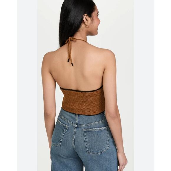 Stella Pardo Paris Orange Samira Knit Crop Top NWT Size Small - Picture 3 of 15